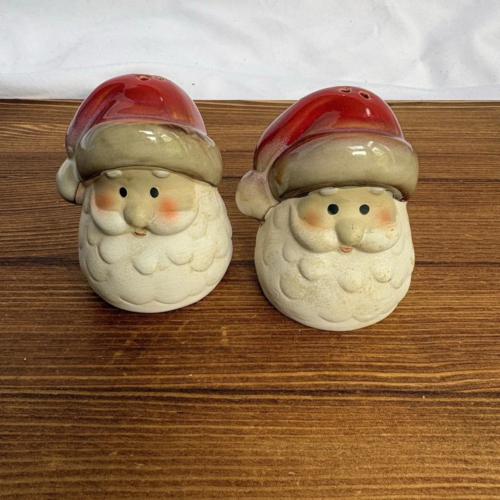 Kirkland's Potter's Garden Santa Salt & Pepper Shakers Set w/ Box‎ Christmas